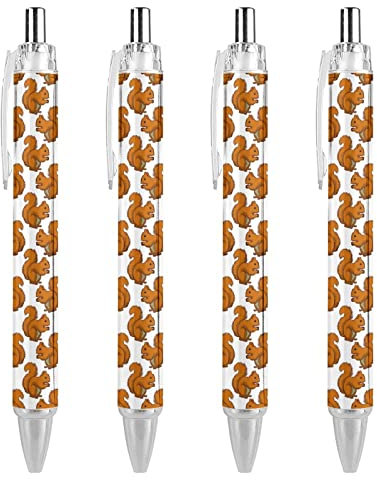 Squirrel Druckkugelschreiber, 0,5 mm, feine Spitze, flexibel, runder Schaft, für Damen und Herren