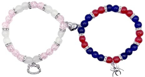 Ubephant Superhelden Armband, Cartoon Armbänder, Partnerarmbänder, 2Pcs Paare Armbänder Magnet Paar Pärchen Passende Armband Anime Schmuck Geschenk zum Valentinstag Weihnachts