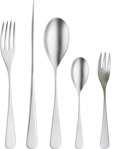 Pintinox Audrey Mystique 30-teiliges Besteckset Tafelbesteckset Geschirr & Tischaccessoires Servierbesteck aus Edelstahl - hochglanzpoliert - moderne längliche, runde Form FÜR 6 PERSONEN