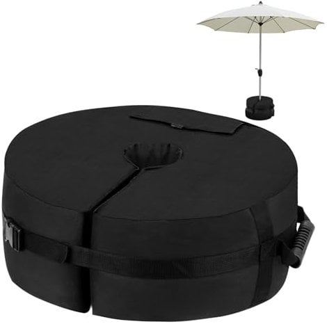 RIOGOO Bolsa de Pesas para Base de Sombrilla Desmontable, Bolsa de Pesas para Paraguas de hasta 85 Libras para Sombrilla Colgante de Plátano, Soporte Cruzado, Bolsas de Arena con Peso para Patio