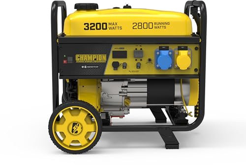 Champion Power Equipment generatore a benzina 3200 watt, gruppo elettrogeno, gruppo elettrogeno, generatore di emergenza a benzina silenzioso, volume serbatoio 17,8 l, portatile, tecnologia AVR, presa