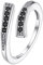 FOCALOOK Bague Pied Femme Orteil Argent Orné de Zirconium Noir, Anneau d'orteil Enterlacs Réglable, 925 Silver Toe Ring