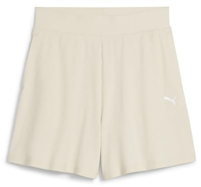 PUMA Damen ESS Elevated High-Rise Rib Shorts 5 Gestrickte Shorts, Alpine Snow, S