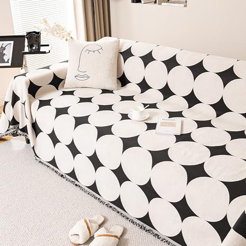 KCCRHIN Modern Style Sofa Kuscheldecke 1 2 3 4 Sitzer Weiche Chenille Mehrzweck Sofa Überzug Big Sofa Decke XXL Tagesdecke Bettüberwurf Überwurf Für Bett Vier Jahreszeiten,Beige,180 * 300CM