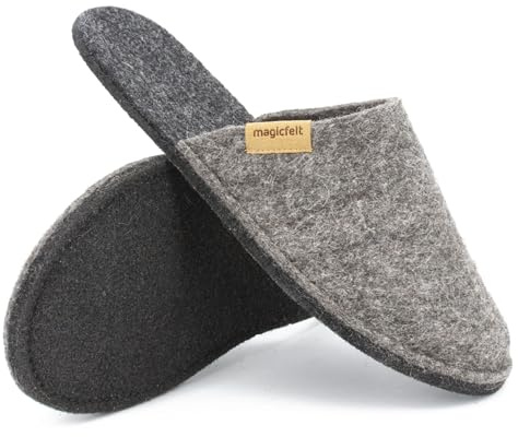 Magicfelt Magic Travel Filz-Pantoffel für Damen & Herren aus 100% Schurwolle Re-steinschaf, 42/43