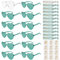 Ainiv 36 Stück JGA Brille Team Braut Armbänder, JGA Accessoires Frauen, 12Herz Sonnenbrille+12Bride Tattoo Aufkleber+12Bride Armband, Jungesellinnenabschied Frau Accessoires, JGA Deko Accessoires-Grün