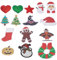 INFUNLY 15 Stück Weihnachten Halloween Thema Applikation Patch Set Kürbiskopf Aufbügeln Pailletten Patch Applikation Schneemann Aufnähen Dekorative Patch Pailletten Stoffpatches Für Kleidung Kleid Hut