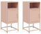 vidaXL Tables de Chevet 2 pcs Rose 36x39x78 cm Acier, Armoire, Armoire latérale, Meuble de Chambre à Coucher, Table de Chevet, Armoire en métal