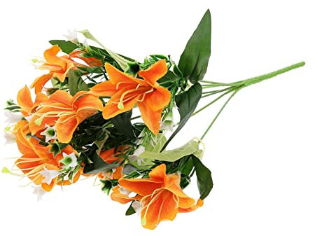 ULDIGI Künstliche Blume Deko-Lilie Zierblume Für Tischdeko Kunstblume Aus Plastik Und Stoff