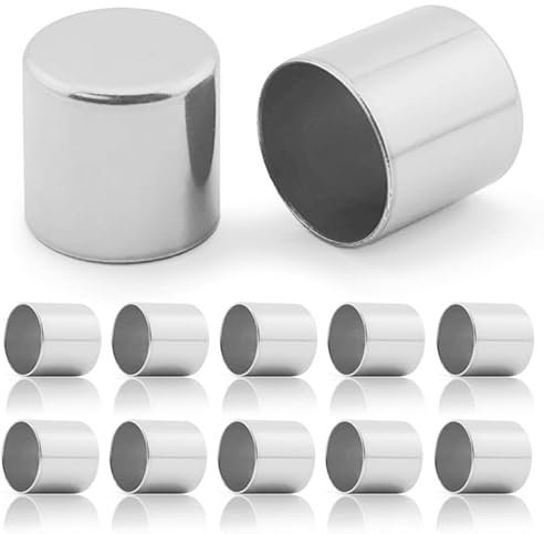 Ganzoo Endkappen aus Metall / 10er Set/für 8mm PPM Seil, Tau, Schmuck, Kordelende bei Hundeleine, Halsband, Kette, Farbe: Silber Verchromt