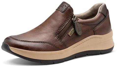 Jana Damen Slip On Sneaker mit Reißverschluss Vegan, Braun (Cognac), 39 EU