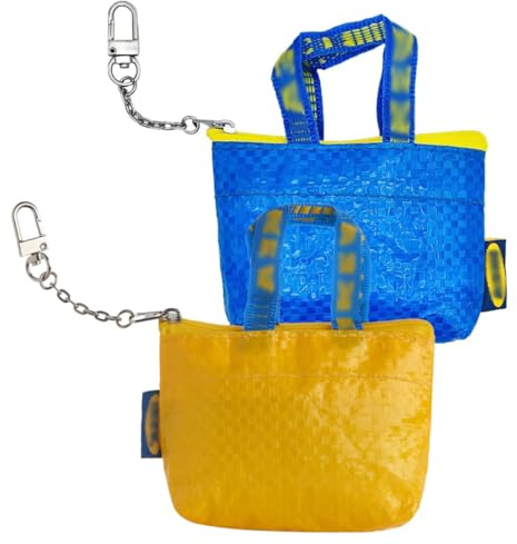 NHQZ Schlüsselanhänger Tasche, Mini Tasche Tüte Reißverschluß Kette für Schlüsselbund, 2 Stück