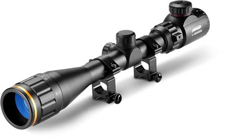 AOMEKIE Gewehrzielfernrohr 4-16X40 AOEG rot/grün beleuchtetes Rapid Range Fadenkreuz Luftgewehr-Rotpunktvisier mit 22mm Picatinny-Schienenmontage