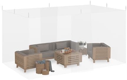 Relaxdays Mosquitera Patio, 250x300x500cm, Malla Antimosquitos, Terraza, Camping, Interior y Exterior, Poliéster, Blanco