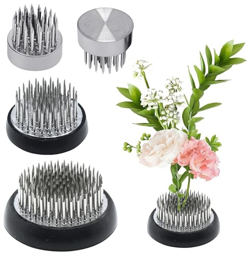 LYSHOOCE 4 Stück Blumenigel Set in 3 Größen (23/34/46 mm) | Stabil Rutschfest Kippsicher für ikebana kenzan,Ideal für Einsteiger und Blumenliebhaber