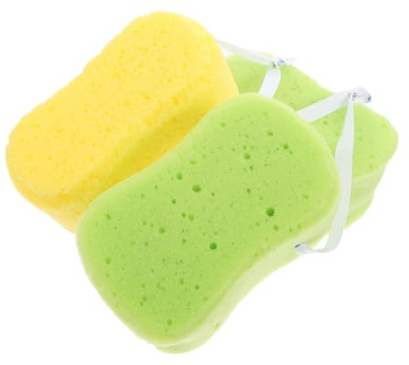 MAGICLULU Duschschwämme und Sanfter Massage mit Peelingfunktion aus Pu 3 Stück Weiche Badebälle zur Hautreinigung und Glättenden Pflege Zufällige Farbe für Täglichen Gebrauch