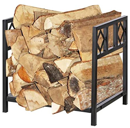 Kaminzubehör, Brennholzregale for den Außenbereich, kleine for Innenbereich, moderne Holzscheithalter aus Metall for Holzöfen/Kamine