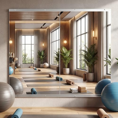 Antok Home Gym Mirror 58x30 2PCS, Wall‑Mounted Gym Mirror