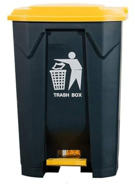 80L Double-Layer Rectangular Trash Bin with Foot Pedal - Perfect for Kitchen, Office, and Commercial Use - Heavy-Duty Plastic Waste Container