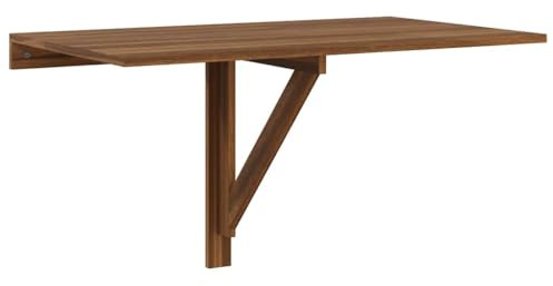 Xolmizyn Wandklapptisch in Braun Eichen-Optik, Klappbarer Wandtisch für kleine Räume, Platzsparender Küchentisch, Schreibtisch zur Wandmontage, 100x60 cm Holzwerkstoff
