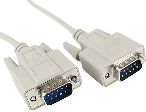 CABLEPELADO Cable Serie RS232 DB9 | Impresora y comunicaciones | RS232 DB9 Macho a Macho | 9 Pines | Beige | 1.80 Metros
