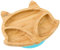 bamboo bamboo Baby Teller Kinderteller, Kindergeschirr mit Saugnapf, Sugnapf Teller Baby ab 6 Monaten (Fuchs, Blau)