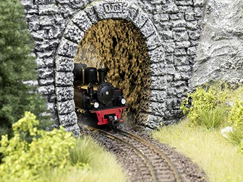 NOCH Tunnel-Fels-Innenwand, gerade, aus Struktur-Hartschaum in Grautönen, 2 Stück für die Spurweiten H0, H0e, H0m