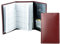 DELMON VARONE - Personalisierbarer Taschenkalender 2025 + 2026 3-teilig Cambridge Top Grain Leder-Hülle rot - Organizer Terminplaner (1 Monat 1 Seite) - Buch-Kalender Monatsübersicht & Adressenheft