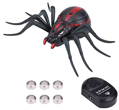 Dilwe RC Insektenspielzeug mit Fernbedienung, schnelle Bewegung Trick Spielzeug Infrarot Ameisen/Kakerlaken/Spinnen Fernbedienung Mock Gefälschte Tier Trick RC (Spinnen)
