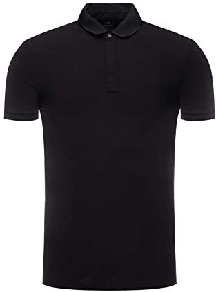 Armani Exchange Elegance Polo para Hombre, Negro (Black 1200), L