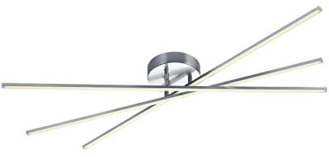 Trio Leuchten LED Deckenleuchte Tiriac 671610307, Metall, Nickel matt, Acryl weiß, 3 x 8.5 Watt, Switch Dimmer