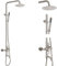 Aolemi Duscharmatur SUS304 mit dreifacher Funktion, gebürstetes Nickel, Wandmontage, Edelstahl-Duscharmatur-Set mit Handbrause, 20,3 cm Regenduschkopf