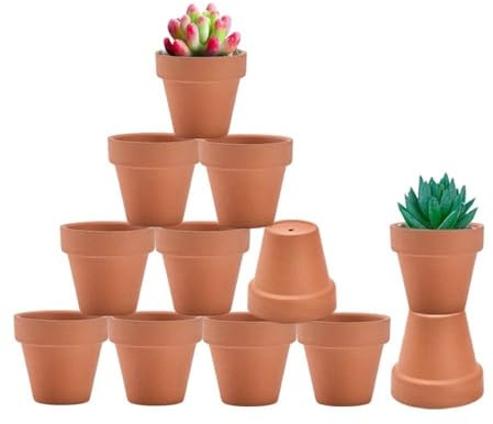 vensovo 5CM Terra Cotta Pots with Drainage - 12 Pack Clay Flower Pots, Succulent Nursery Pots Great for Plants, Crafts, Wedding Favor