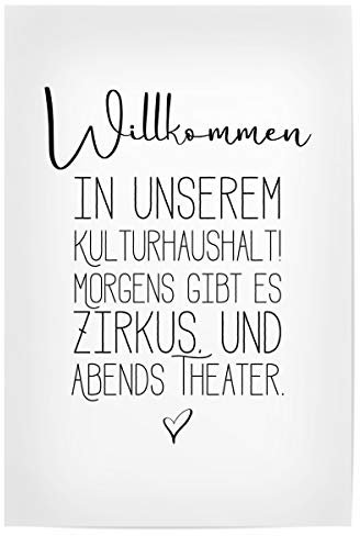 artboxONE Poster 30x20 cm Typografie Kulturhaushalt - Bild Typografie eingangsbereich Familie