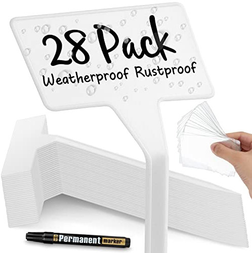 30 Pack Outdoor Plant Label, Large Waterproof Plastic Plant T-Type Tags, Durable Nursery Garden Labels, Perfect for Herbs, Flowers, Vegetable Garden (Height 11.8'')