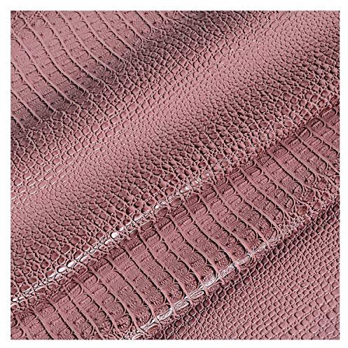 NIANTONG Tissu Similicuir Tissu D'ameublement en Faux Cuir PU Brillant Motif Crocodile au Mètre 138cm de Large pour Meuble Chaise Canapé, Artisanat Bricolage(Color:Rose)