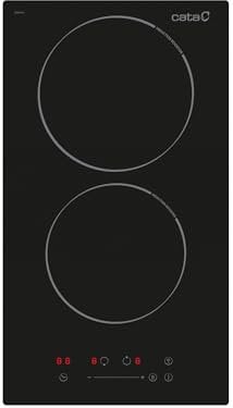 Cata Placa de Inducción ISB 3102 BK 2 Zonas de Cocción 9 Niveles de Potencia + Booster Ancho 30 cm Potencia 3,5 Kw Control Táctil Deslizante Alarma Función Temporizador Color Negro