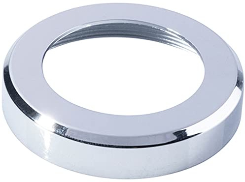 Loops PAIR Screw On Rose Cover Plates - 50mm Diameter, 10mm Depth - Chrome | Front & Back Roses, Square to Round Conversion}[{Geo: US