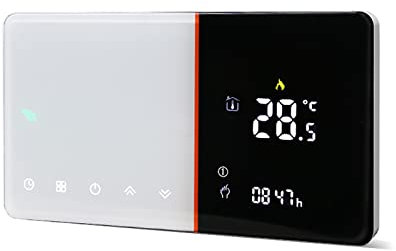 Qiumi Smart WiFi Thermostat, Programmierbares Wasserthermostat, Wetter, Feuchtigkeit und ULTRAVIOLETT-Display, Funktioniert mit Alexa Google Home, PM 2.5 in APP, 5A 95~240V AC