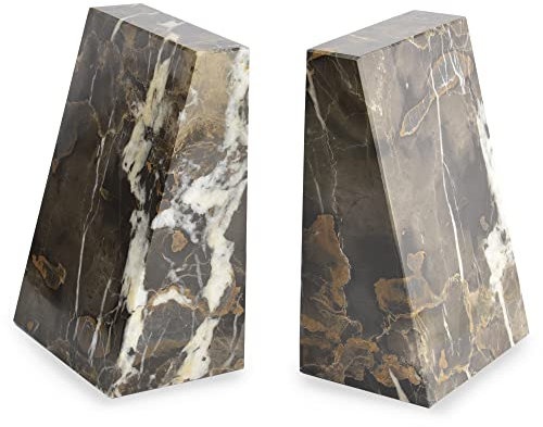Himalaya-Marmor-Buchstützen, Schwarz / Gold