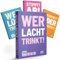 SLSK Games Wer lacht Trinkt® - Könnt Ihr euch das Lachen verkneifen? - mit 100 Karten - Saufspiel - Kartenspiel - Partyspiele für Erwachsene - Trinkspiele Partyspiele ab 18 - deutsche Version