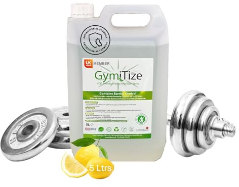 GymiTize Gym Equipment, Gym Cleaner. Multi Surface Cleaner, 100% Biodegradable, Vegan Product, With Antibacterial Barrier Control, 5 Litres (Pack of 1)