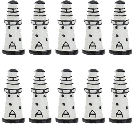 PATKAW 10Pcs Miniatur Leuchtturm für Fischtank, Aquarium, Mini Garten und Büro - Mittelmeer Landschaft Ornament