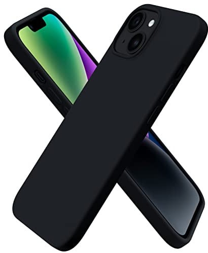 ORNARTO Compatible with iPhone 14 Case 6.1, Slim Liquid Silicone 3 Layers Full Covered Soft Gel Rubber Case Cover 6.1 inch-Midnight