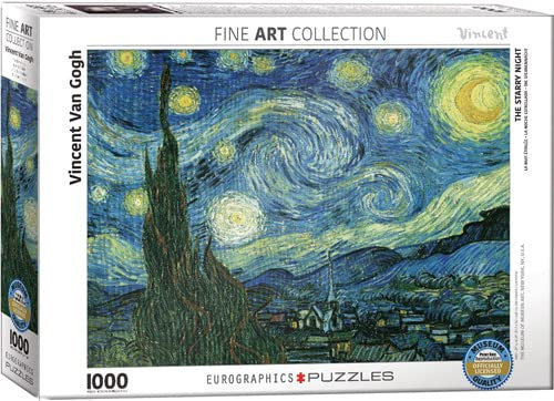 empireposter Vincent Van Gogh - Sternennacht - 1000 Teile Puzzle Format 68x48 cm + Deluxe 3er Set Puzzle Zubehör