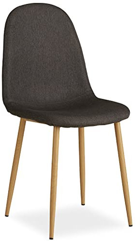 Homestyle4u 2220, Stuhl Sessel Wohnzimmer Esszimmer Küchenstuhl Polstersessel Polsterstuhl Dunkel Grau