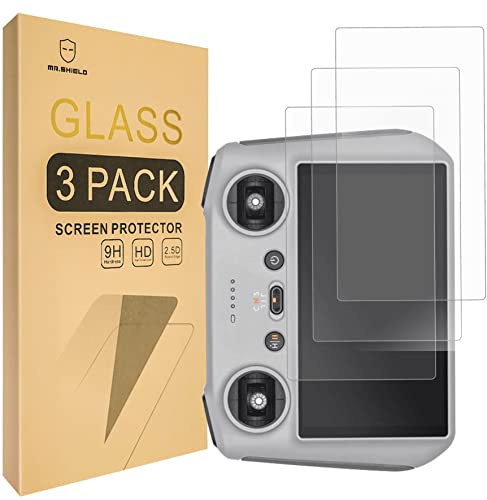 Mr.Shield Schutzfolie für DJI Mini 3/Mini 3Pro/Mini4 Pro RC/RC 2 Schutzglas | 3-Stück Schutzglasfolie 9H Härte, HD Klare Displayschutzfolie