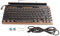 Clavier Mécanique Rétro, Clavier de Style Machine à écrire sans Fil, Jolis Capuchons Ronds Punk avec Bluetooth USB, Clavier de Jeu avec Rétroéclairage pour Ordinateur de (Couleur du grain du bois)