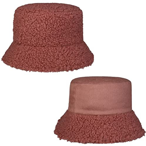 Seeberger Teddy Fur Wendehut Bucket Hat Fischerhut Kunstfellhut Damenhut Stoffhut (One Size - Altrosa)
