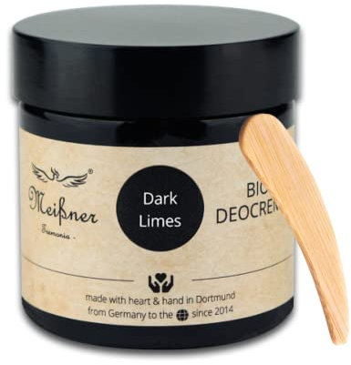 Meißner Tremonia - 75g Deocreme Dark Limes - veganes Deo ohne künstliche Zusatzstoffe - Bio Naturkosmetik ohne Konservierungsstoffe - Aluminiumfrei & Zero Waste - inkl. Bambus Spatel